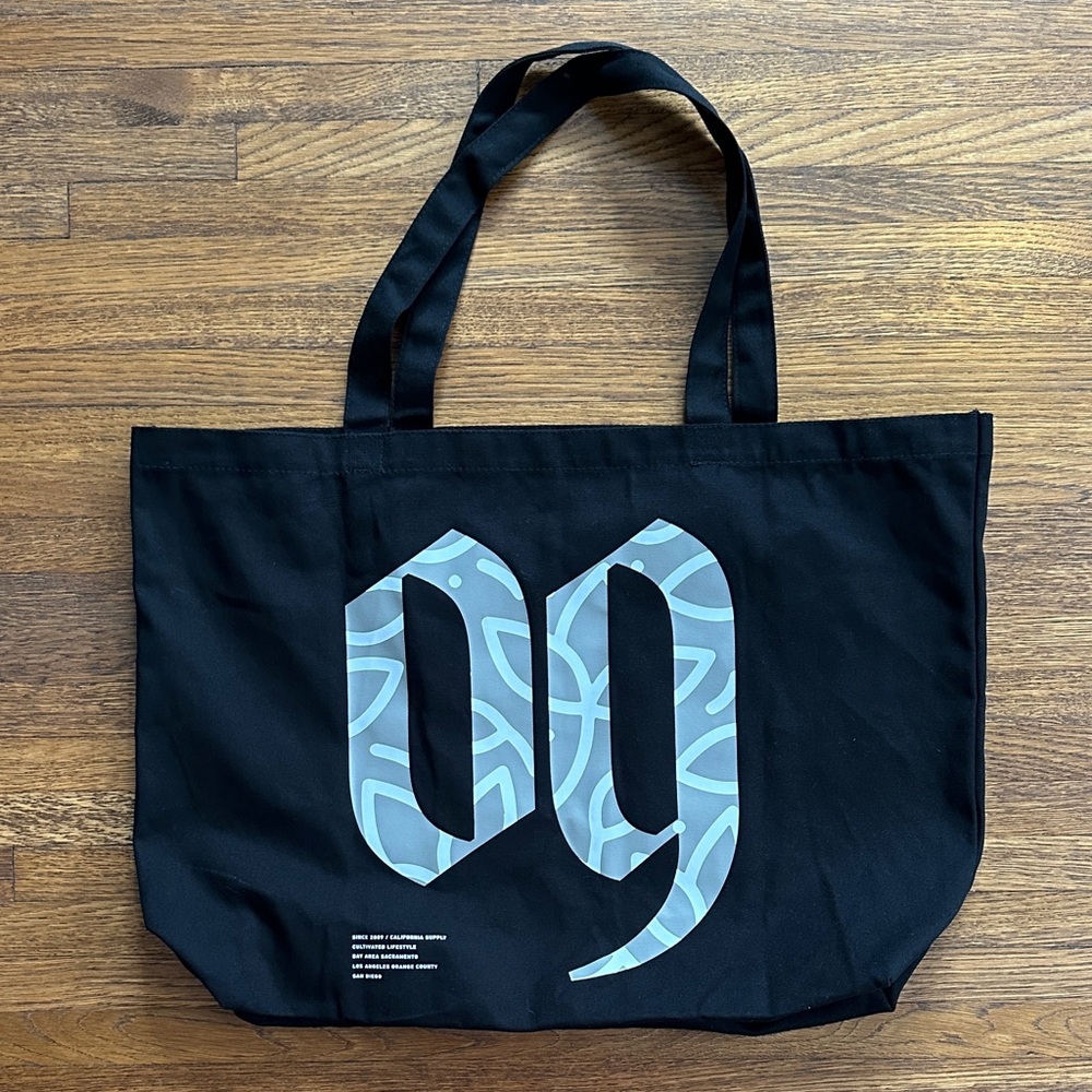 Black Tote Bag with Graphic logos
